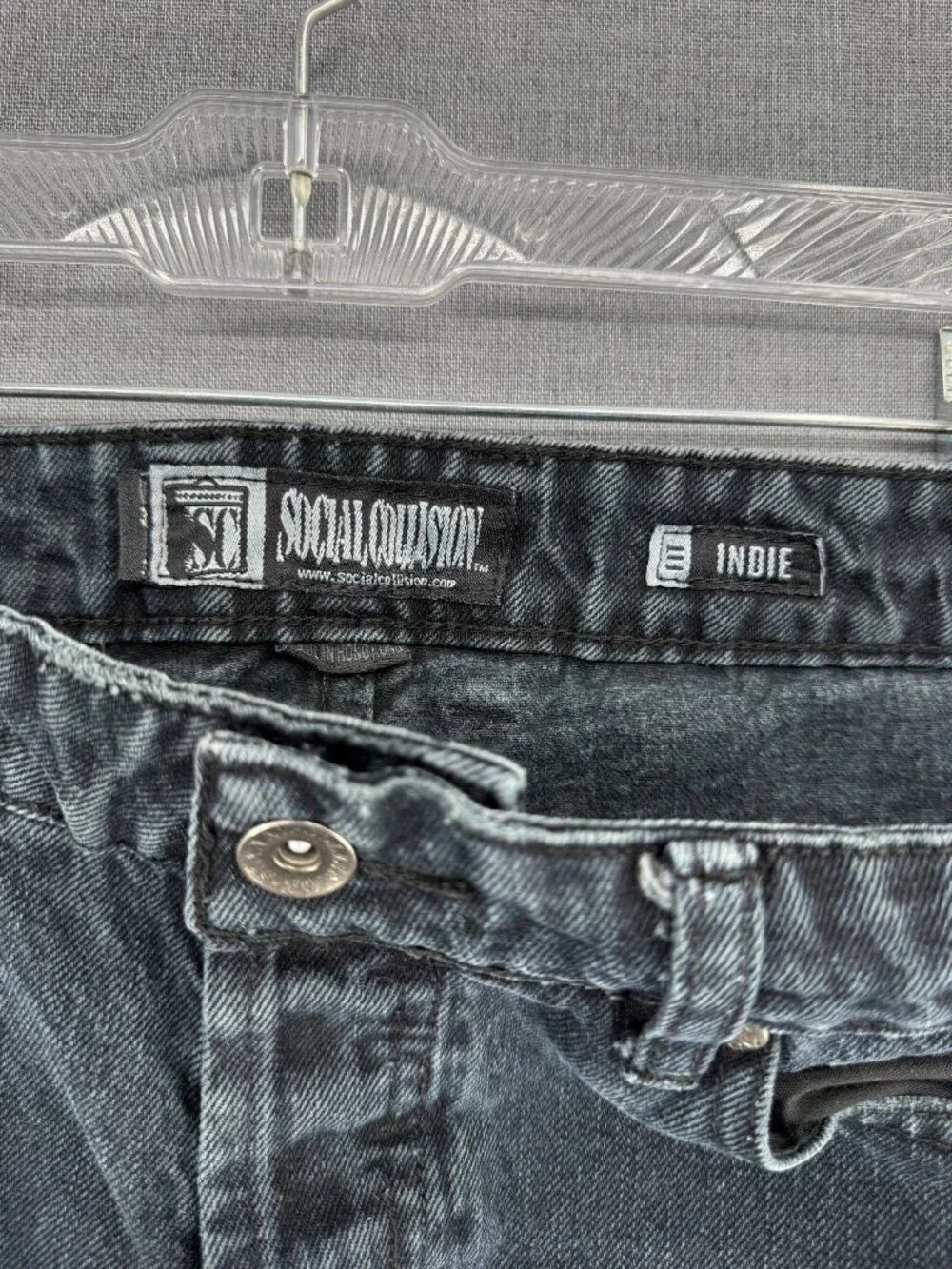Social Collision Indie Jeans Mens 32x30 Slim Dark Wash Denim Pants Grunge
